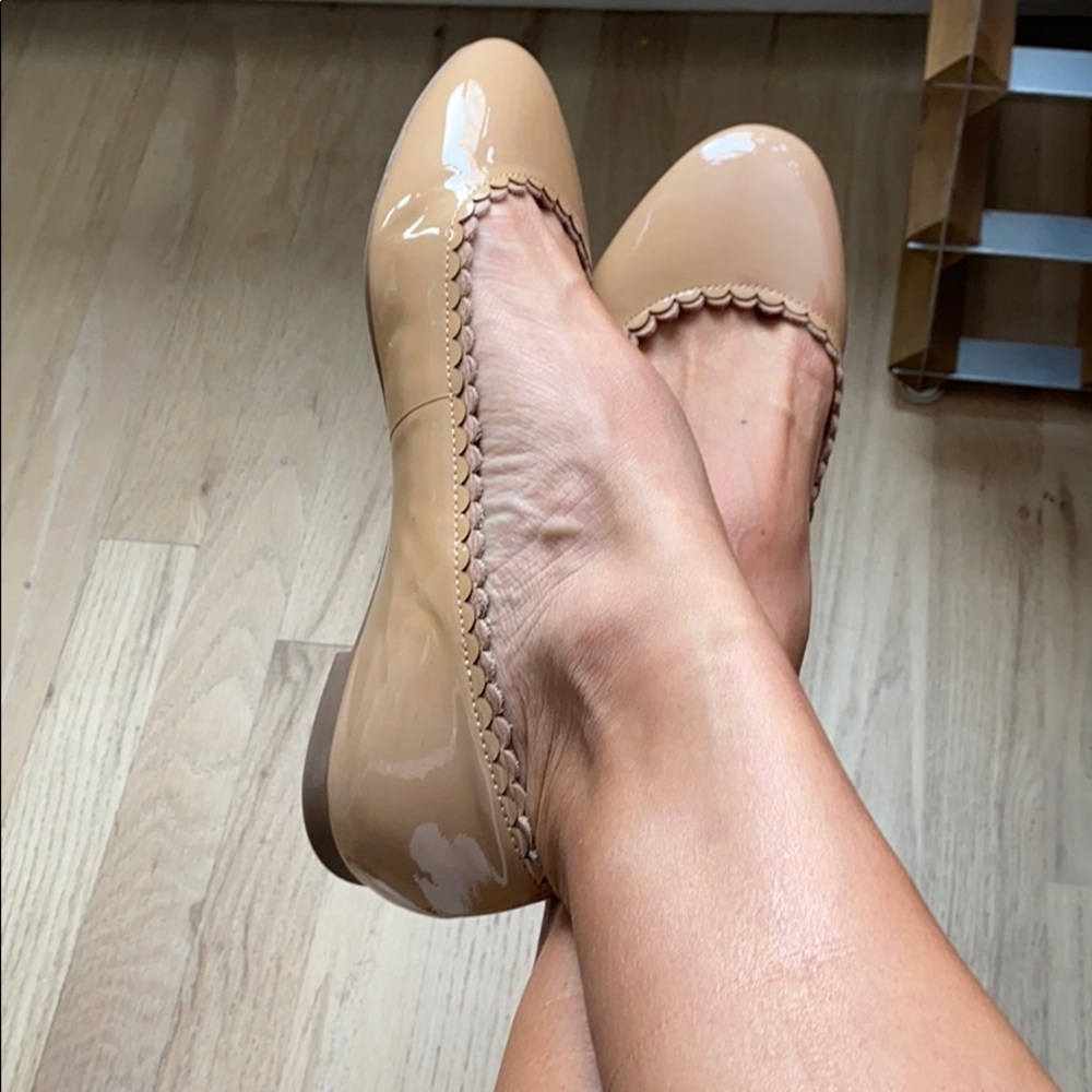 Classic patent nude ballet flats